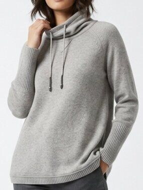 EDDIE BAUER Gray Cowl Turtleneck Tunic Sweater Medium